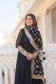 BLACK COLOUR READYMADE ALIA CUT GOWN WITH DUPATTA SET-LW-1070