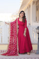 PINK COLOUR READYMADE ALIA CUT GOWN WITH DUPATTA SET-LW-1070