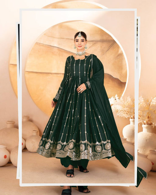 *PREMIUM*READYMADE*ANARKALI*SUIT*SET* *[3 PIS]*