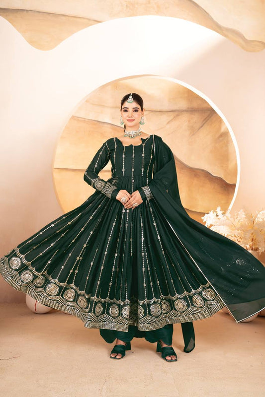 *PREMIUM*READYMADE*ANARKALI*SUIT*SET* *[3 PIS]*