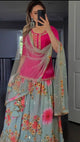 Pink Heavy Silk And Digital Print With Sequence Embroidery Work lehenga with kurti LC1132
