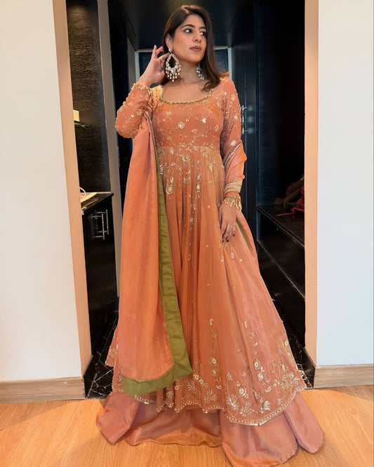 Star Georgette Slik Anarkali Suit With Skirt