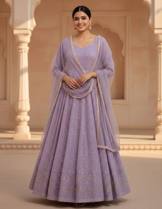 Lucknowi Special Premium Readymade Anarkali SuitSet  6116