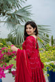 BUFANI MAROON EMBROIDERED GEORGETTE SUIT SET TD-6016