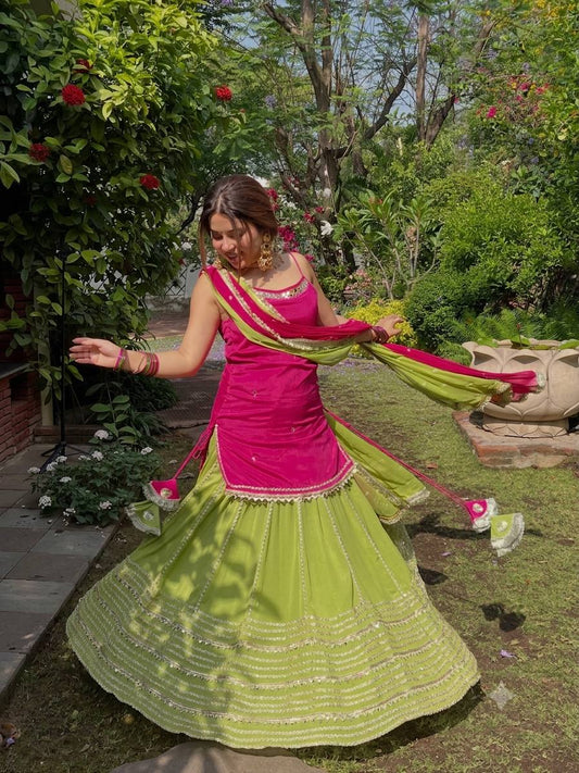 RANG-E-ROYALE BLOOMING LEHENGA SUIT SET