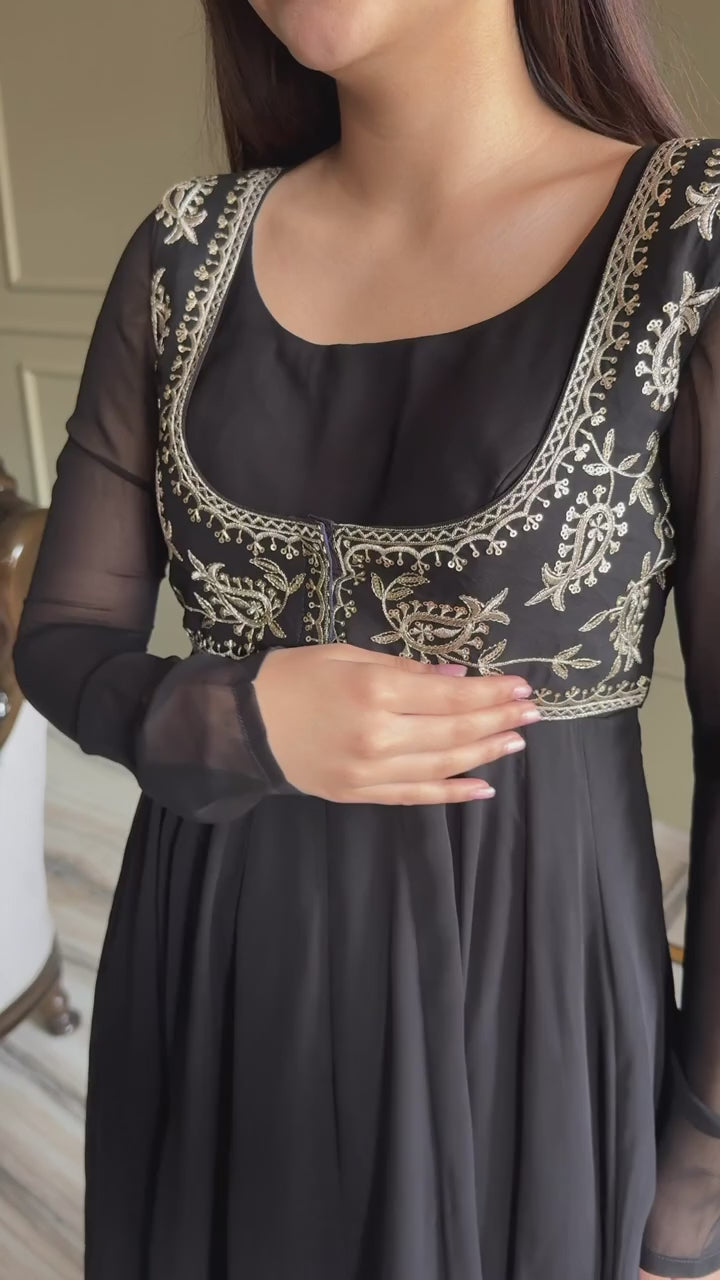 PRESENTING NEW HIGH PREMIUM QUALITY PURE FOX GEORGETTE FABRIC FULLY FLARE ANARKALI WITH KOTI,DUPATTA SET,PENT READY TO WEAR K299