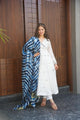BUFANI WHITE ROMAN SUIT SETCOLOR ANARKALI SUIT SET -TD 139