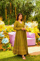 NIGHT ASHLEY Mustard COLOR GEORGETTE EMBROIDERED SUIT SET TD-120