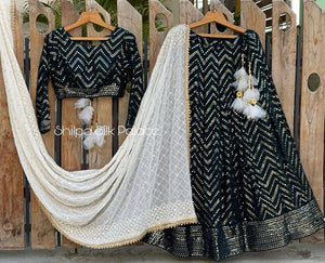 Black Colour Dulhan Lehenga Choli, Wedding Lehenga Choli LC-502
