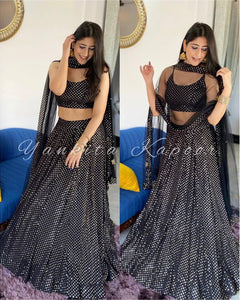 Black Colour Embroidered Attractive Party Wear Silk Lehenga choli LC 517
